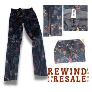 Zeza B women’s stretch floral skinny pant size XS.